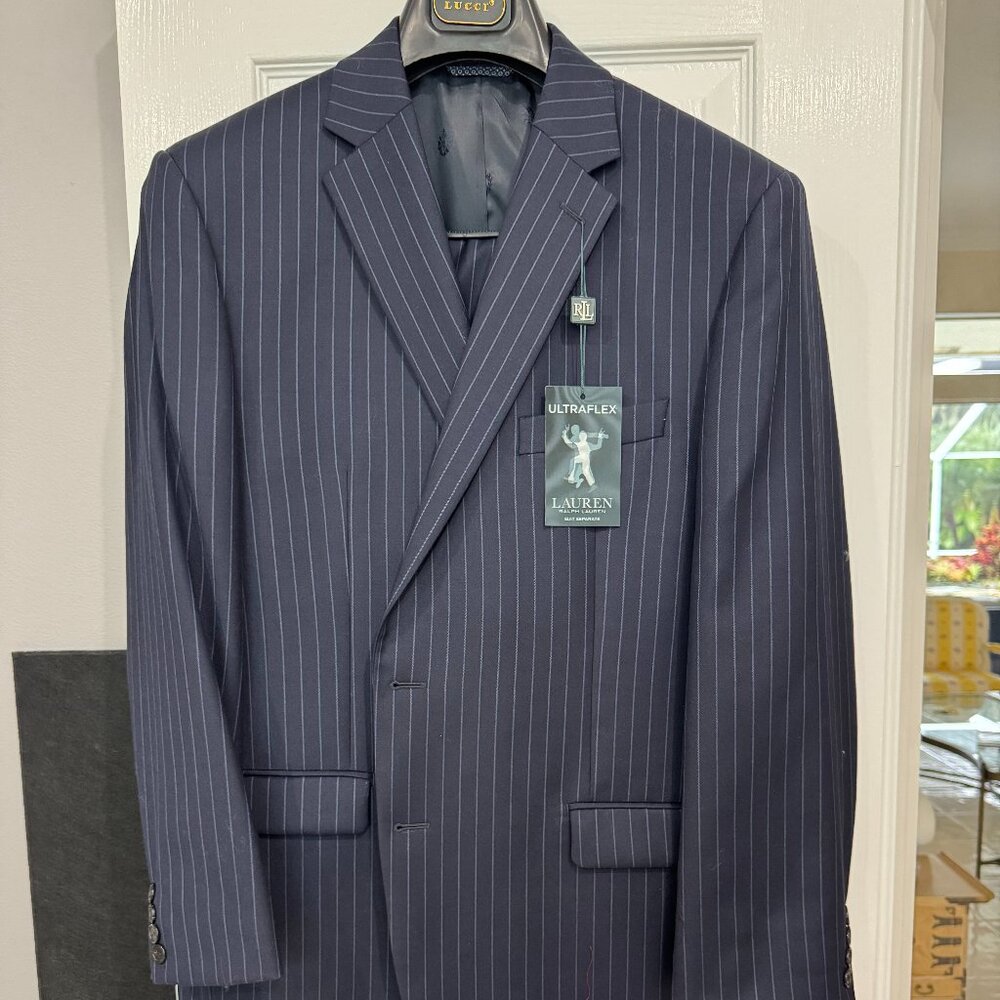 Lauren by Ralph Lauren  Dark Blue pinstripe suit  New With Tags! 44 Reg. REDUCED
